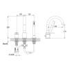 Bateria Wannowa 3-otworowa z Obrotową Wylewką Kohlman Axel QB241AB Black